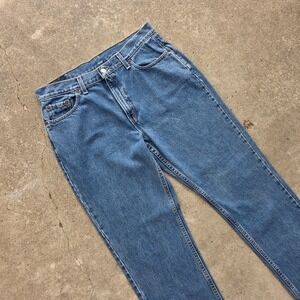 Vintage Levis 505 Womens 34x31 Mom Jeans Mid Rise Straight Leg 2001 Y2K 90s Blue